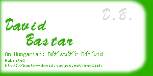 david bastar business card